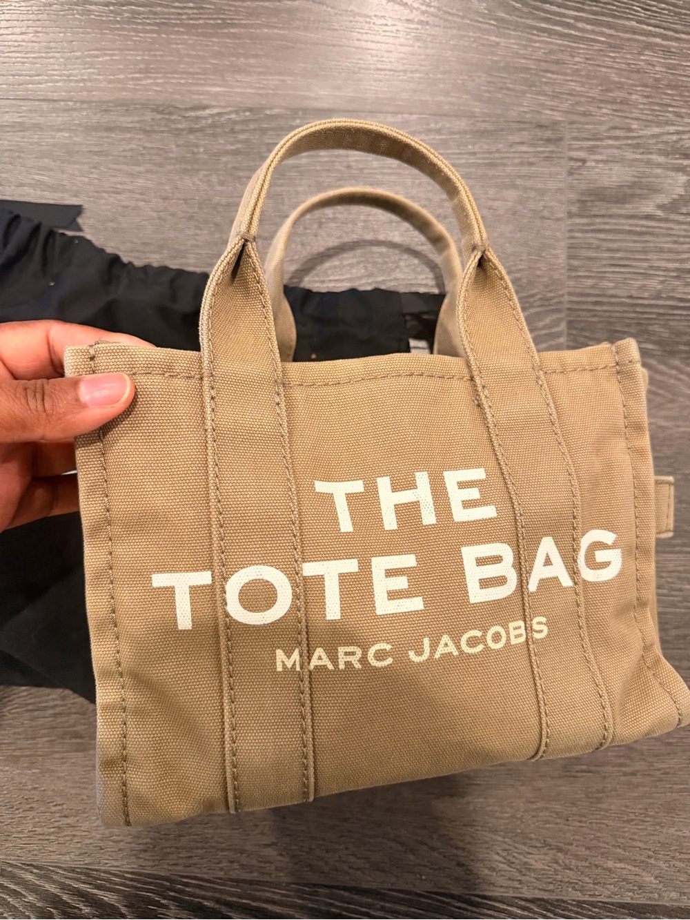 Marc Jacobs army green Canvas Mini Tote with White Logo